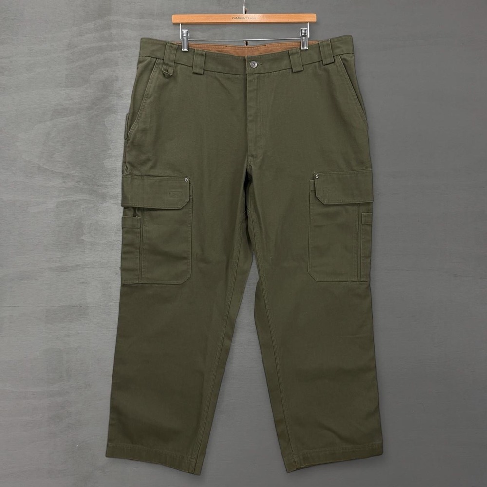 Duluth Trading Co Cargo Pants Green Fire Hose Workwear Cotton 42 x 30